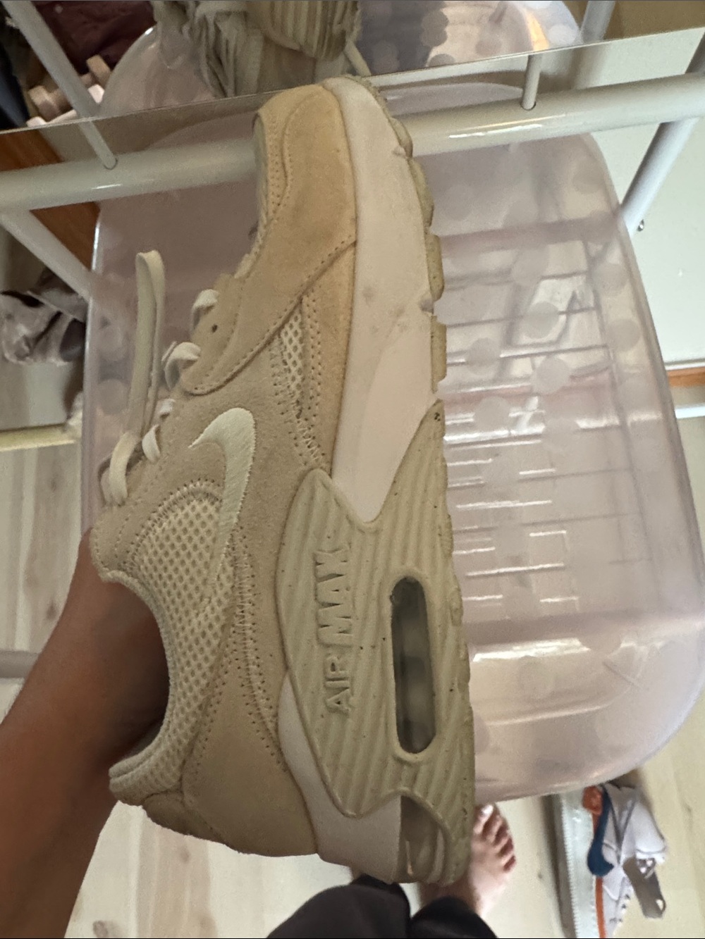 Nike Air Max partial suede upper Women's Sneakers in Cream/White - Picture 10 of 10